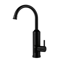 Wentorex GRIFO 33 INOX rozsdamentes, átfolyós elektromos vízmelegítő csaptelep (3,3 kW / fekete)