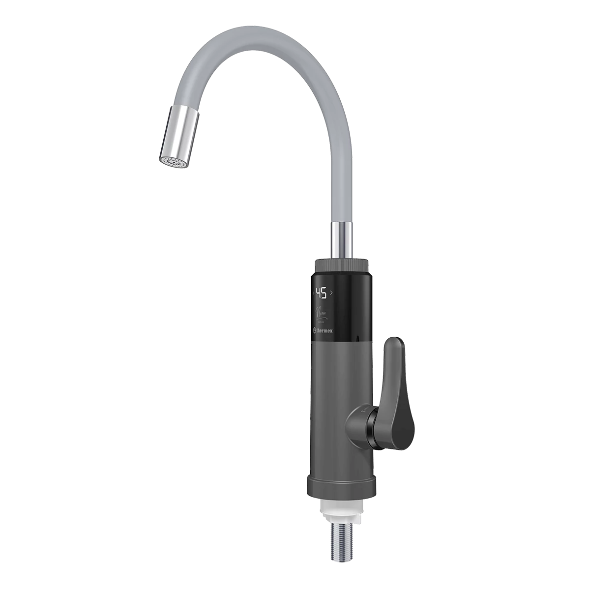 Thermex NOMA 3000 átfolyós elektromos vízmelegítő és antracit csaptelep (3 kW)