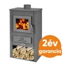 Kép 1/2 - BLIST BASEL acél lemez fatüzelésű kályha (8-10 kW sötét szürke)