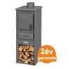 Kép 1/3 - BLIST EKONOMIK LM acél lemez fatüzelésű kályha (5-7 kW sötét szürke)