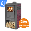 Kép 1/2 - BLIST KONZUL LM acél lemez fatüzelésű kályha (7-9 kW sötét szürke - bordó)
