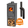 Kép 1/4 - BLIST Ekonomik Lux LM N acél lemez fatüzelésű kályha (5-7 kW sötét szürke)
