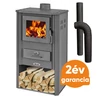 Kép 1/3 - Blist OGANJ LM N acél lemez fatüzelésű kályha szett 1 ( 7-9 kW sötét szürke)