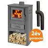 Kép 1/3 - Blist OGANJ LM N acél lemez fatüzelésű kályha szett 1 ( 7-9 kW sötét szürke)