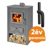 Kép 1/5 - BLIST B1 EKO acél lemez fatüzelésű kályha szett 1. (7-9 kW sötét szürke és  3 db-os alap füstcső készlet)