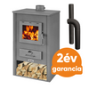 Kép 1/5 - BLIST B1 EKO acél lemez fatüzelésű kályha szett 1. (7-9 kW sötét szürke és  3 db-os alap füstcső készlet)