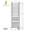 Kép 5/8 - Deltacalor PAPILLON Double 750 Watt elektromos törölközőszárítós radiátor