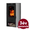 Kép 1/7 - Falcon NOVARA Comodo Central W27 ívelt oldalú vízteres fatüzelésű kályha (27 kW - szürke)