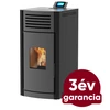 Kép 1/6 - RUBYNOR ONYX HYDRO 24 vízteres agri pellet tüzelésű kályha (24,2 kW - szürke)