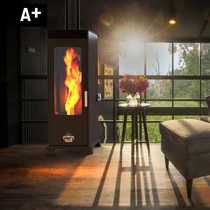 BABA'S Stove FLAME FAN 12 kombinált, fa és pellet tüzelésű kályha ventilátorral (6-12 kW - acéllemez)