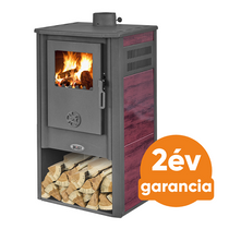 BLIST KONZUL LM acél lemez fatüzelésű kályha (7-9 kW sötét szürke - bordó)