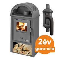 BLIST B10 acél lemez fatüzelésű kályha szett 2. (7-9 kW kalyha és 3 db-os hőfokozó füstcső készlet)