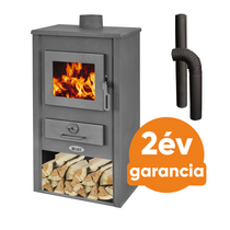 BLIST BASEL acél lemez fatüzelésű kályha  szett 1 (8-10 kW sötét szürke)