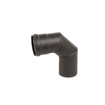 90°-os rozsdamentes füstcső könyök - fekete (80 mm)