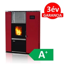 SENKO P-10 SLIM WATER+AIR MODERN meleg levegős és vízteres pellet kályha (bordó)