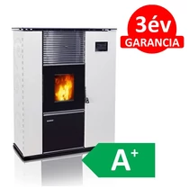 SENKO P-10 SLIM WATER+AIR MODERN meleg levegős és vízteres pellet kályha (krém színű)