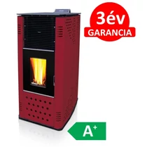 SENKO P-10 AIR MODERN meleg levegős pellet kályha üvegajtóval (bordó)