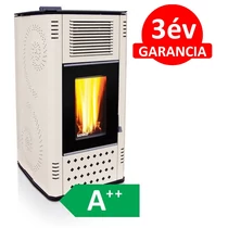 SENKO P-12 WATER+AIR MODERN meleg levegős és vízteres pellet kályha üvegajtóval (krém)
