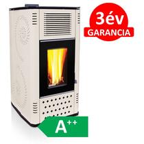 SENKO P-12 WATER+AIR MODERN meleg levegős és vízteres pellet kályha üvegajtóval (krém)