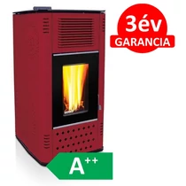 SENKO P-20 WATER+AIR MODERN meleg levegős és vízteres pellet kályha (bordó színű)