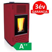 SENKO P-20 WATER+AIR MODERN meleg levegős és vízteres pellet kályha (bordó színű)
