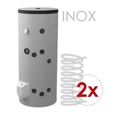 ÁLLÓ INOX HMV TARTÁLY 2 HŐCSERÉLŐVEL (200 - 850 liter)