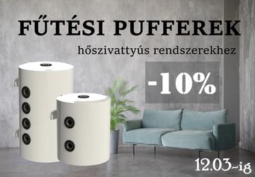 Fűtési puffertárolók 10% kedvezménnyel