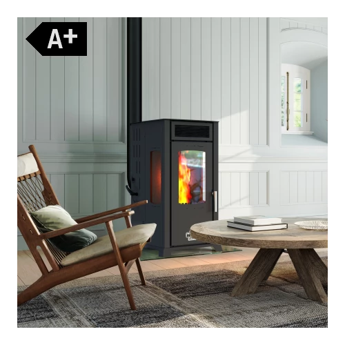 BABA'S Stove ECO Plus FAN 8 - kombinált, fa és pellet tüzelésű kályha ventilátorral (4-8 kW - acéllemez)