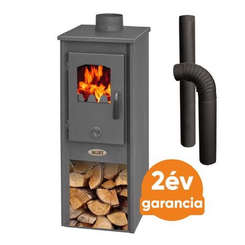 BLIST Ekonomik Lux LM N acél lemez fatüzelésű kályha (5-7 kW sötét szürke)