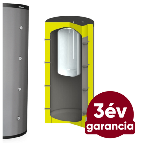 Centrometal CAS-B 503 fűtési puffer tartály hőszigeteléssel és rozsdamentes HMV tartállyal (465 liter)