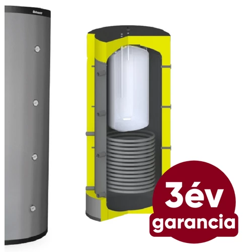 Centrometal CAS-BS 1503 fűtési puffer tartály hőszigeteléssel, rozsdamentes HMV tartállyal és hőcserélővel (1420 liter)
