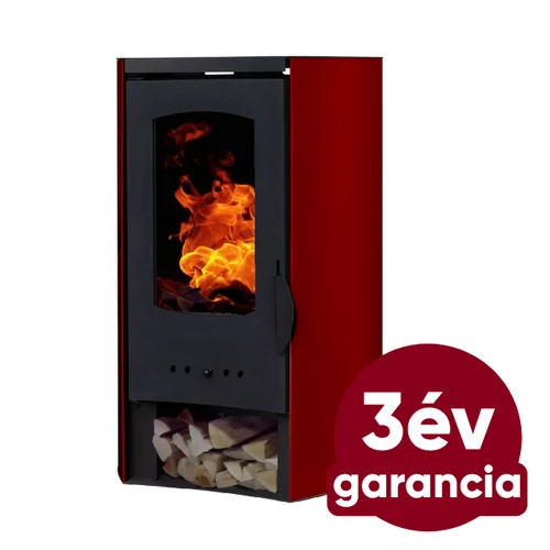 Falcon NOVARA Comodo Central W27 ívelt oldalú vízteres fatüzelésű kályha (27 kW - bordó)
