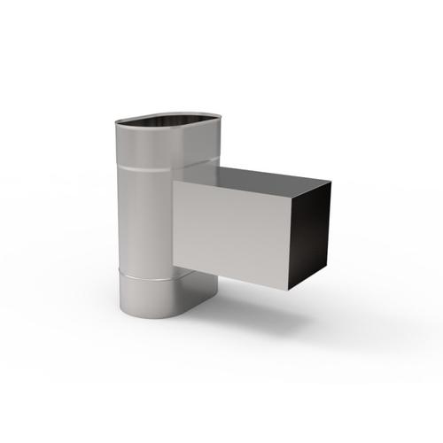 Ovális padlástéri tisztító idom 0,8mm-es saválló anyagból (120X225)