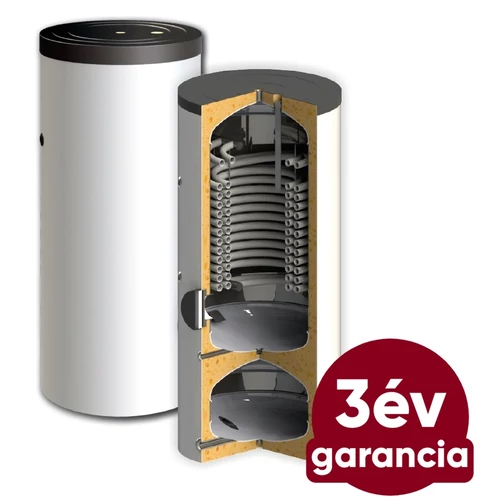 SUNSYSTEM SWPH 250/60 kombinált használati meleg víz és puffer tartály hőszivattyúhoz - extra méretű hőcserélővel