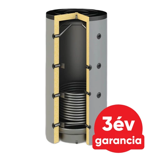 Sunsystem PBM R1 500 fűtési puffer tartály 1 db hőcserélővel - szigeteléssel, 90°-os csonkozással (481 liter)