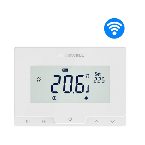 SASWELL T19 RF-WIFI programozható vezeték nélküli szobatermosztát fűtéshez és hűtéshez (iOS / Android)