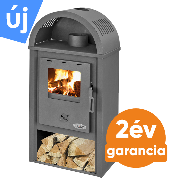 BLIST B10 acél lemez fatüzelésű kályha (7-9 kW sötét szürke)