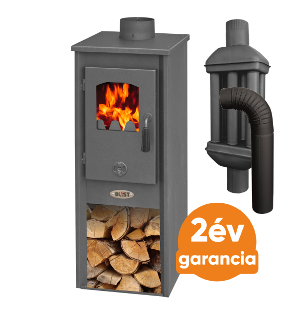 Blist Ekonomik Lux LM N acél lemez fatüzelésű kályha szett 2.(5-7 kW sötét szürke)