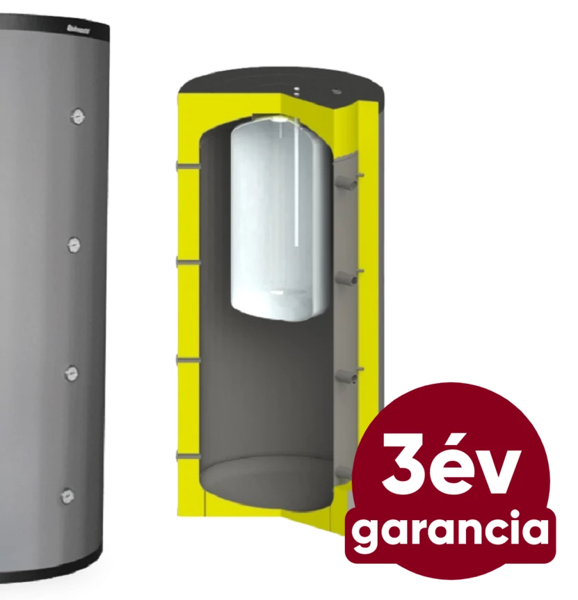 Centrometal CAS-B 1503 fűtési puffer tartály hőszigeteléssel és rozsdamentes HMV tartállyal (1426 liter)