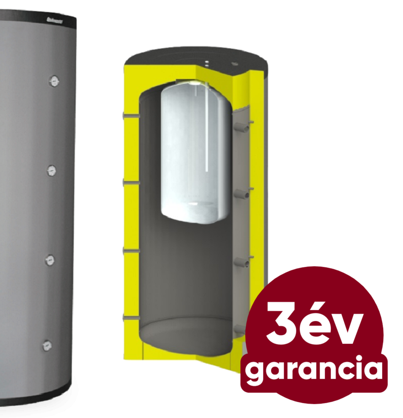 Centrometal CAS-B 503 fűtési puffer tartály hőszigeteléssel és rozsdamentes HMV tartállyal (465 liter)
