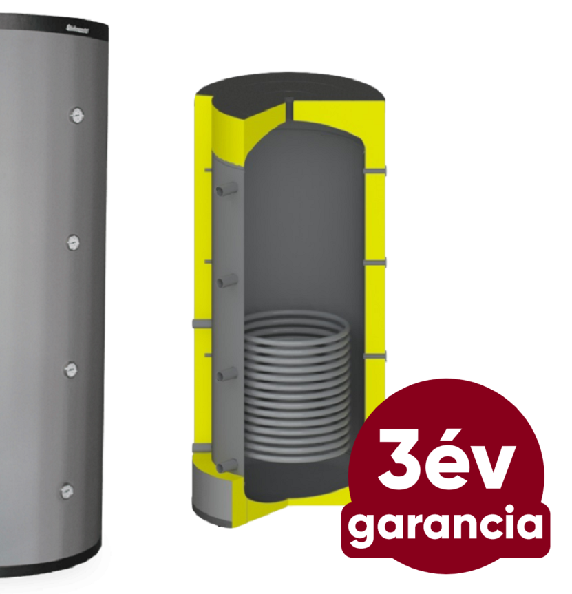 Centrometal CAS-S 803 fűtési puffer tartály hőszigeteléssel és INOX hőcserélővel (727 liter)