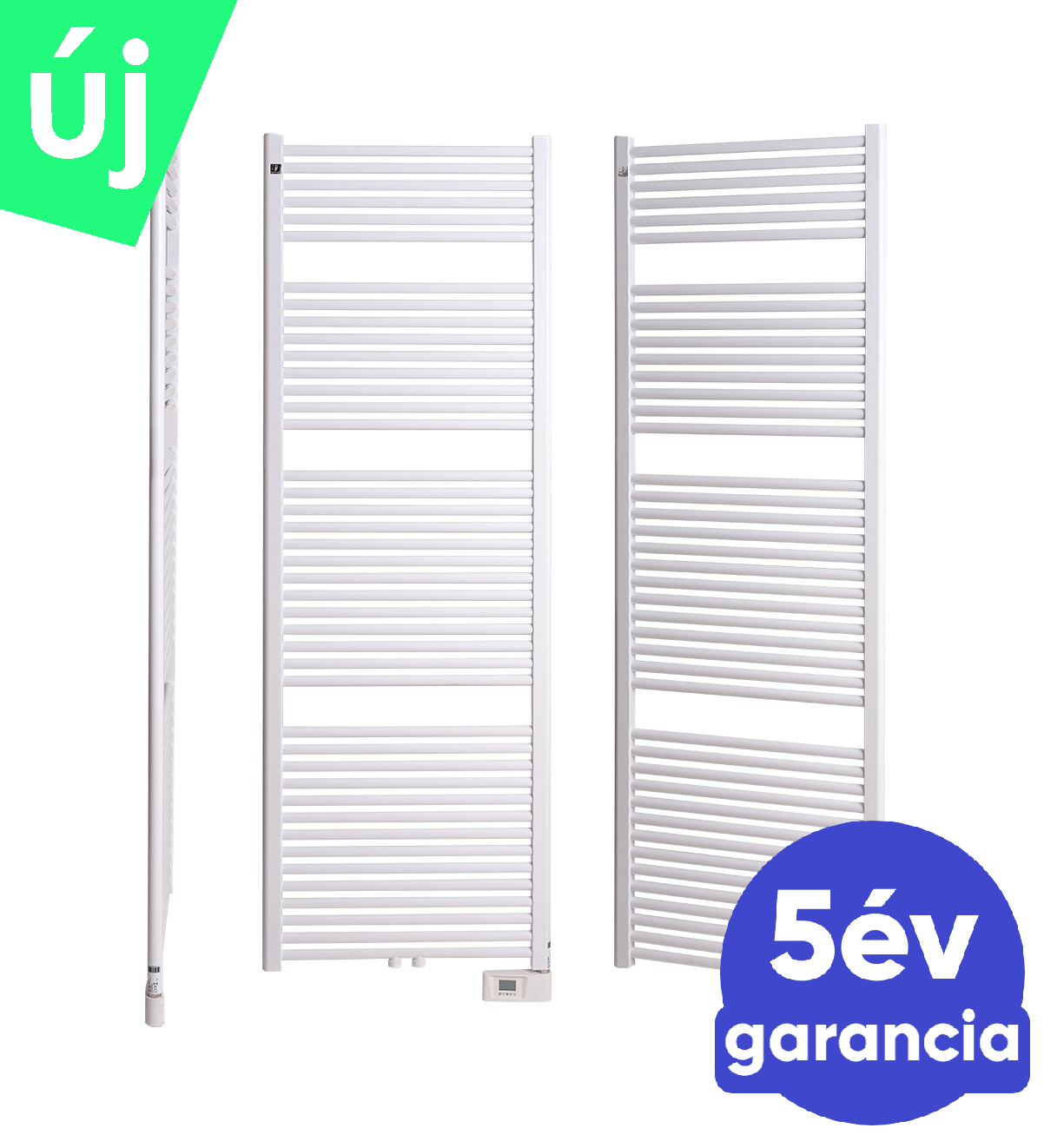 Deltacalor BASIC 1000 Watt központi fűtési rendszerre köthető elektromos törölközőszárítós radiátor (fehér - 600 mm)