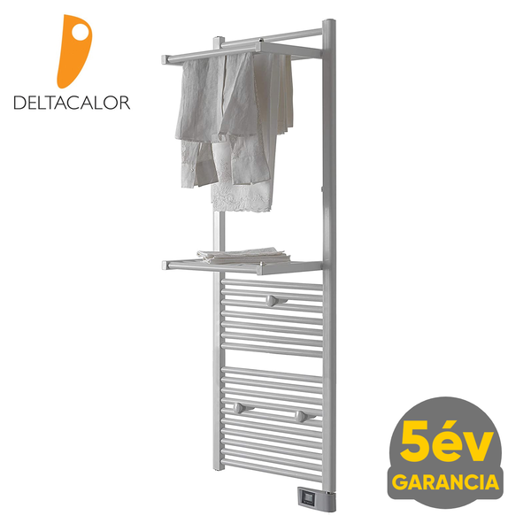 Deltacalor PAPILLON Double 750 Watt elektromos törölközőszárítós radiátor - 2 db nyitható radiátor taggal (fehér)