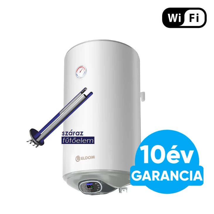ELDOM Eureka SD-80 Smart WiFi - csökkentett szervizigényű elektromos vízmelegítő (80 liter / 2 kW / 462 mm Ø)