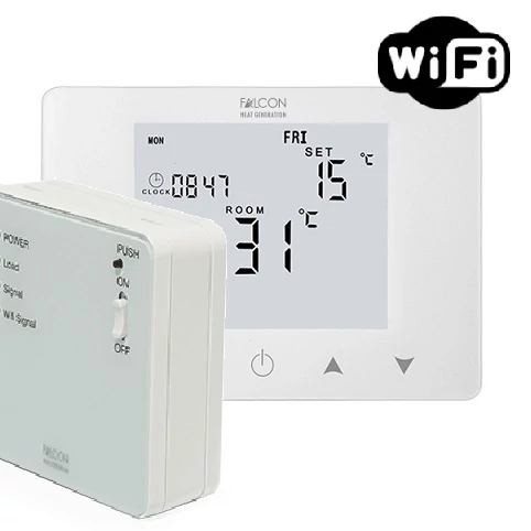 FALCON RF-WIFI Control programozható vezeték nélküli szobatermosztát fűtéshez (iOS / Android)