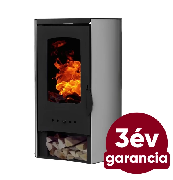 Falcon NOVARA Comodo Central W27 ívelt oldalú vízteres fatüzelésű kályha  (27 kW - szürke)