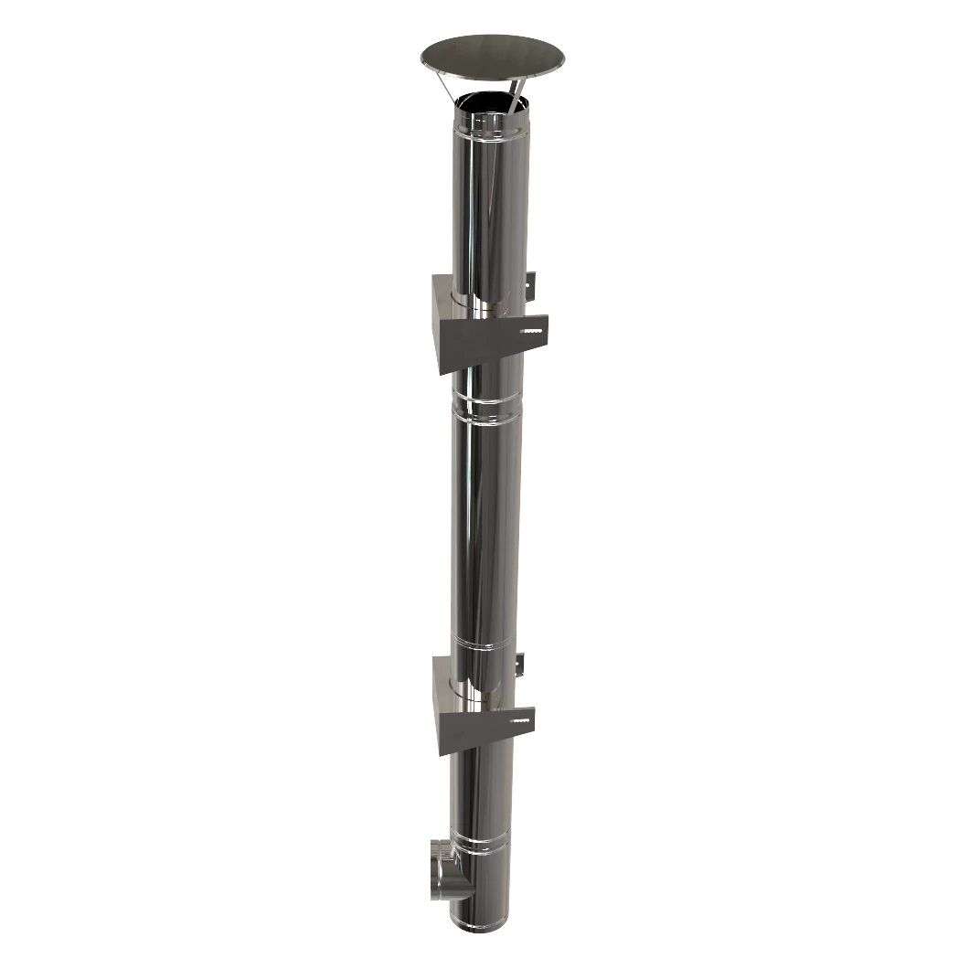 INOXTERM Peleterm 160/210 mm 3,45 méter magas, szerelt, szigetelt kémény