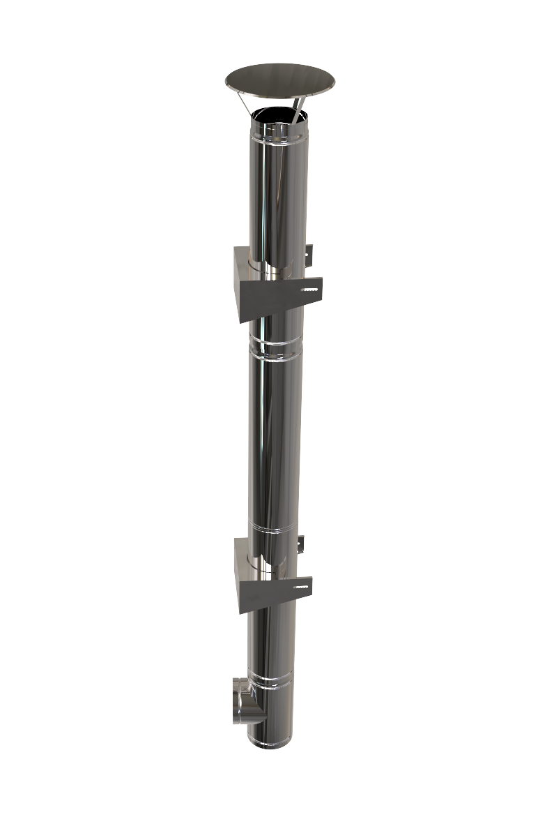 INOXTERM – PELETERM 130/180 mm 3,45m magas, szerelt, szigetelt kémény