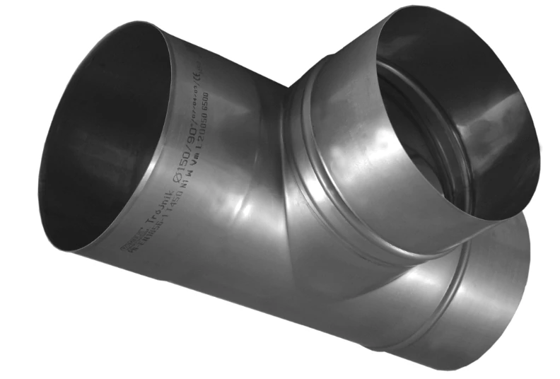 Ø200mm Kerek bekötő idom 0,8mm-es saválló anyagból (90°)