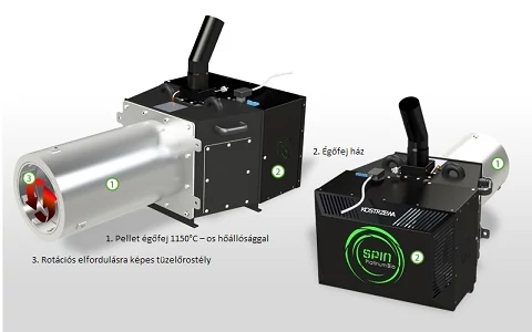 KOSTRZEWA Platinum Bio SPIN 55 kW pellet égőfej
